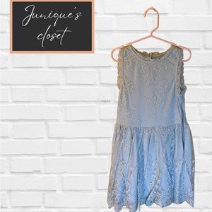 Little Girls Light Blue Floral Dress